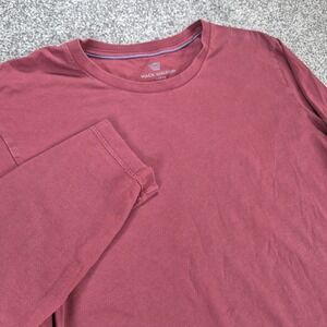 Mack Weldon Shirt Mens Large Maroon Long Sleeve Crew Neck Stretch